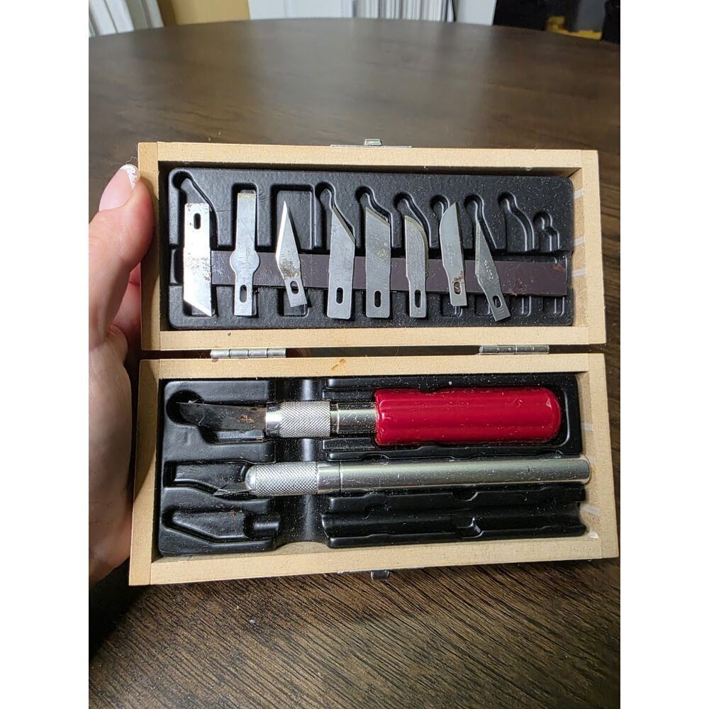Vintage X-ACTO Knife Tool Set In Wooden Box complete